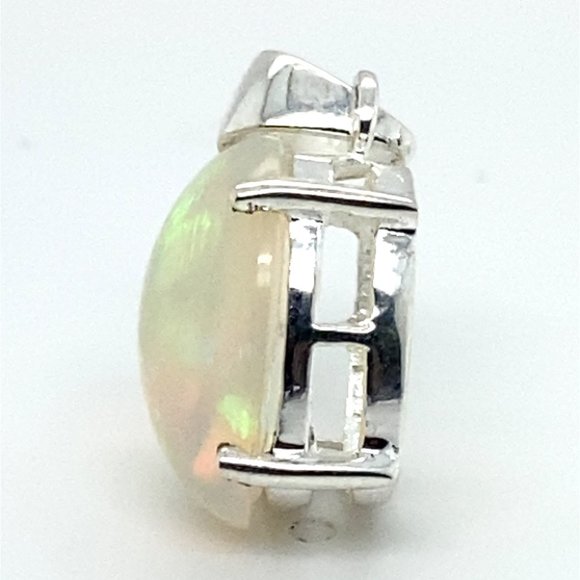 Precious Opal 7.60ct Platinum Finish Solid 925 Sterling Silver Pendant - Picture 6 of 6